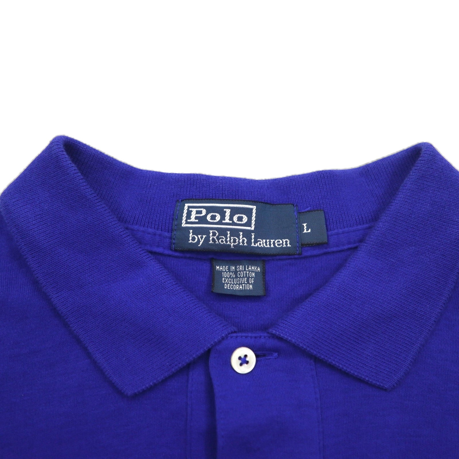 Polo by Ralph Lauren Anni '90 Polo L Blu Cotone Ricamo Small Pony