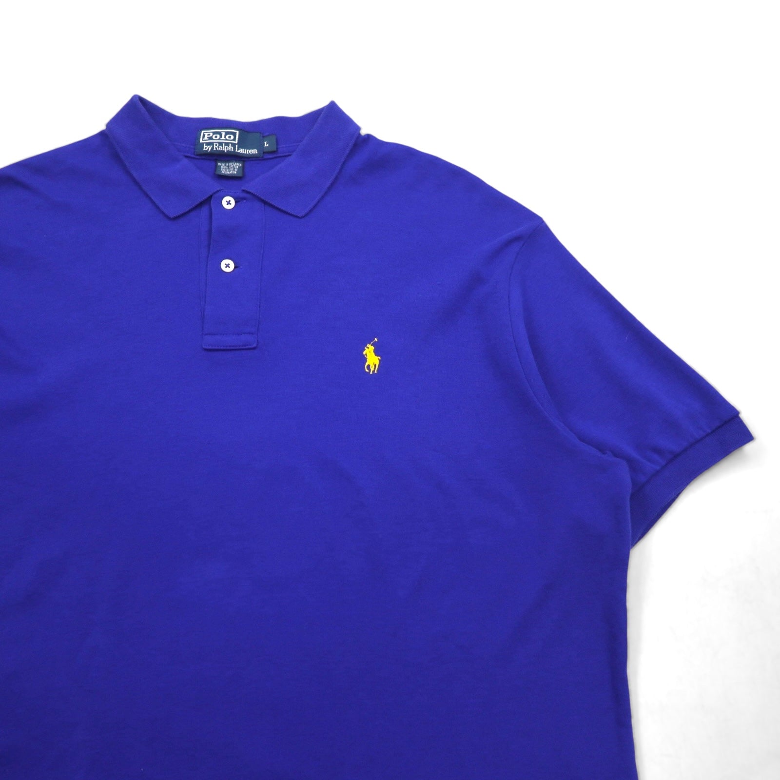 Polo by Ralph Lauren Anni '90 Polo L Blu Cotone Ricamo Small Pony