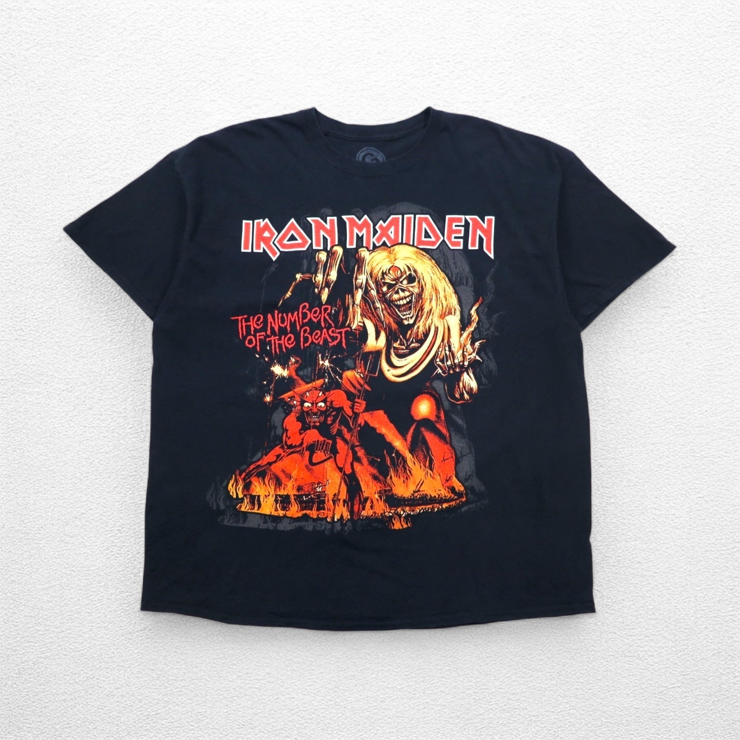 IRON MAIDEN Iron Maiden Rock Band T-shirt 2XL Black The Number Of The Beast