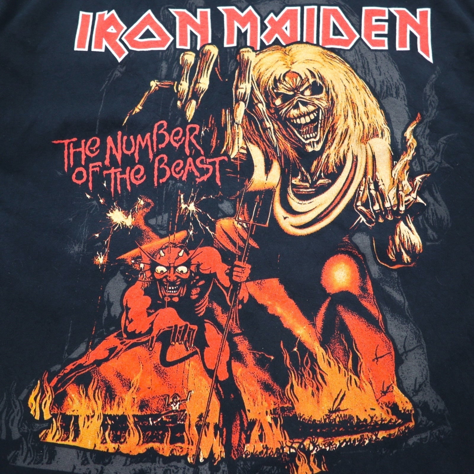 IRON MAIDEN Iron Maiden Rock Band T-shirt 2XL Black The Number Of The Beast