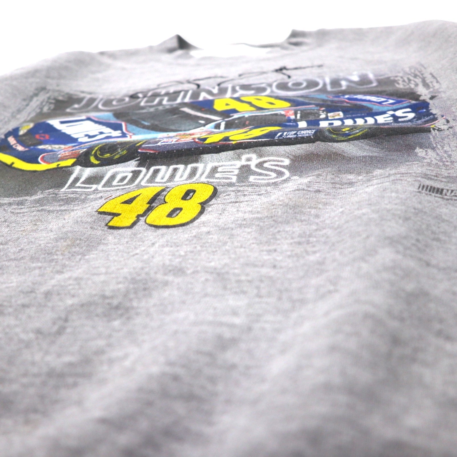 Felpa NASCAR da corsa con stampa M grigia cotone JOHNSON LOWE'S