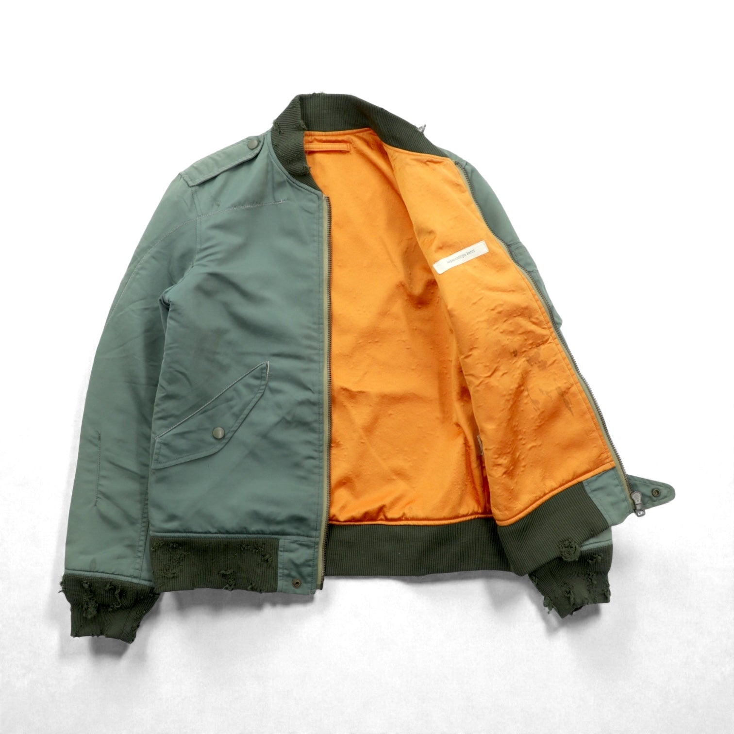 Japan Vintage Flight Jacket Inpaichthys kerri MA-1 ダメージ加工 フライトジャケット S カーキ 日本製
