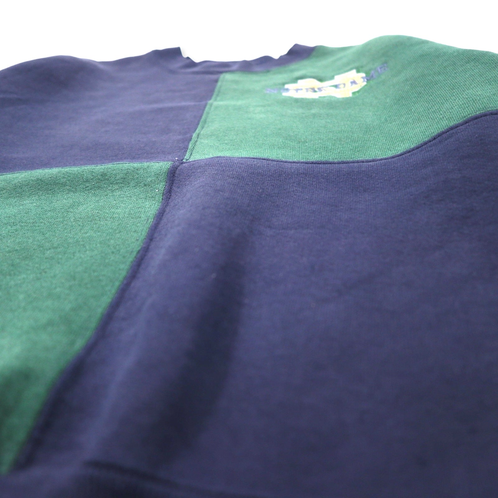 JAN SPORT Anni '90 VARSITY CLUB Felpa ricamata college M Blu navy Verde Cotone NOTRE DAME
