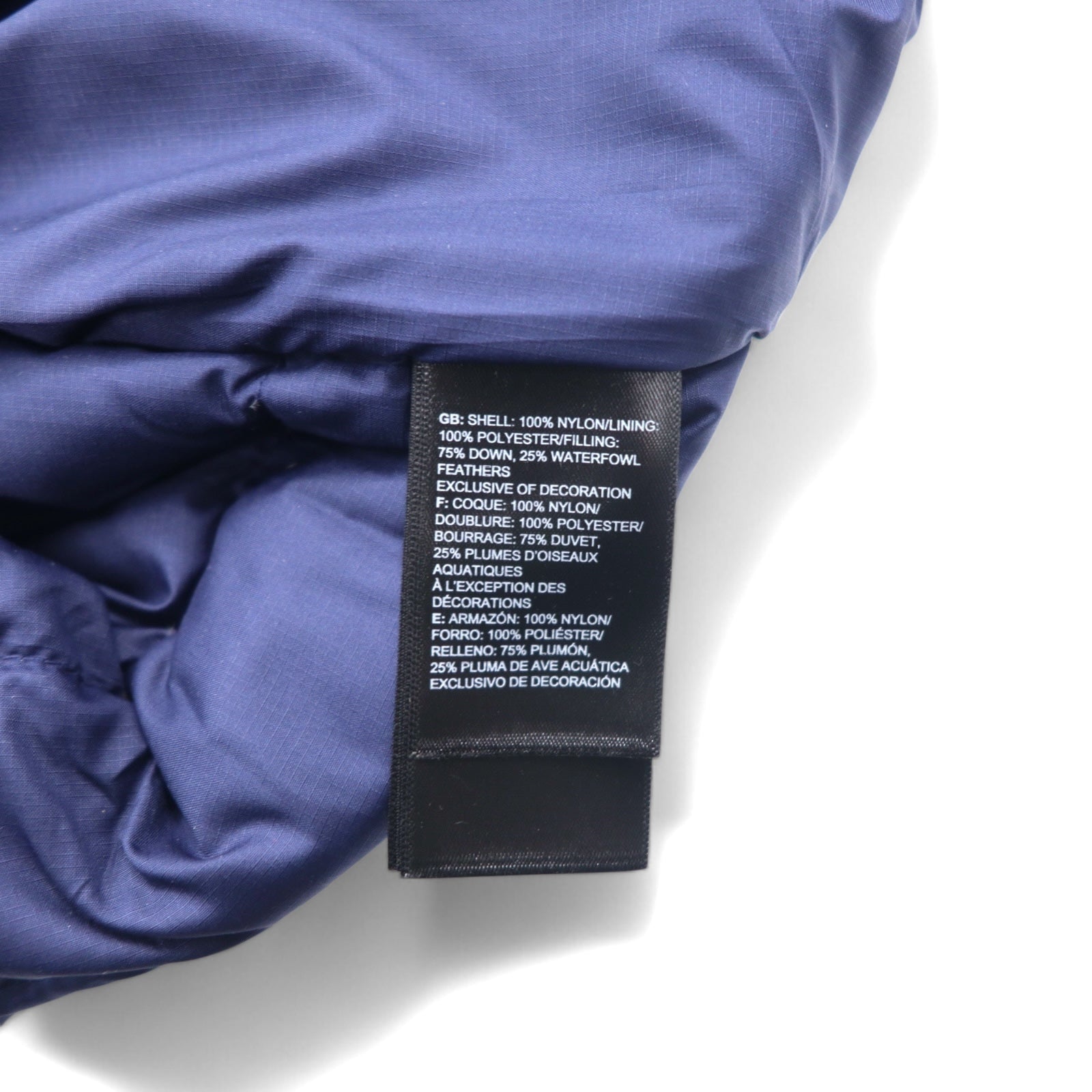 THE NORTH FACE 550 fill power FLARE DOWN JACKET Piumino Flare L Blu marino Nylon Logo ricamato Coulisse NF0A55XG