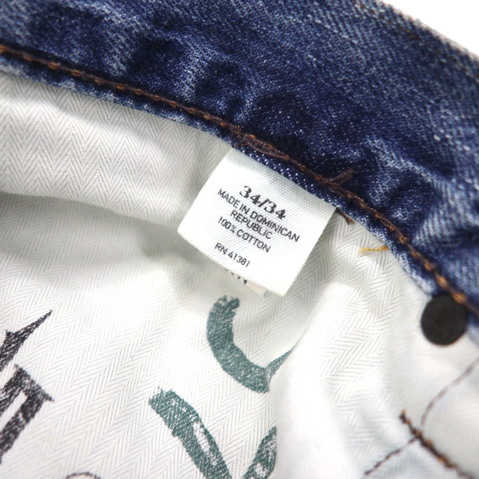 Polo Ralph Lauren デニムパンツ ストレート ジーンズ L インディゴ レザーパッチ ボタンフライ