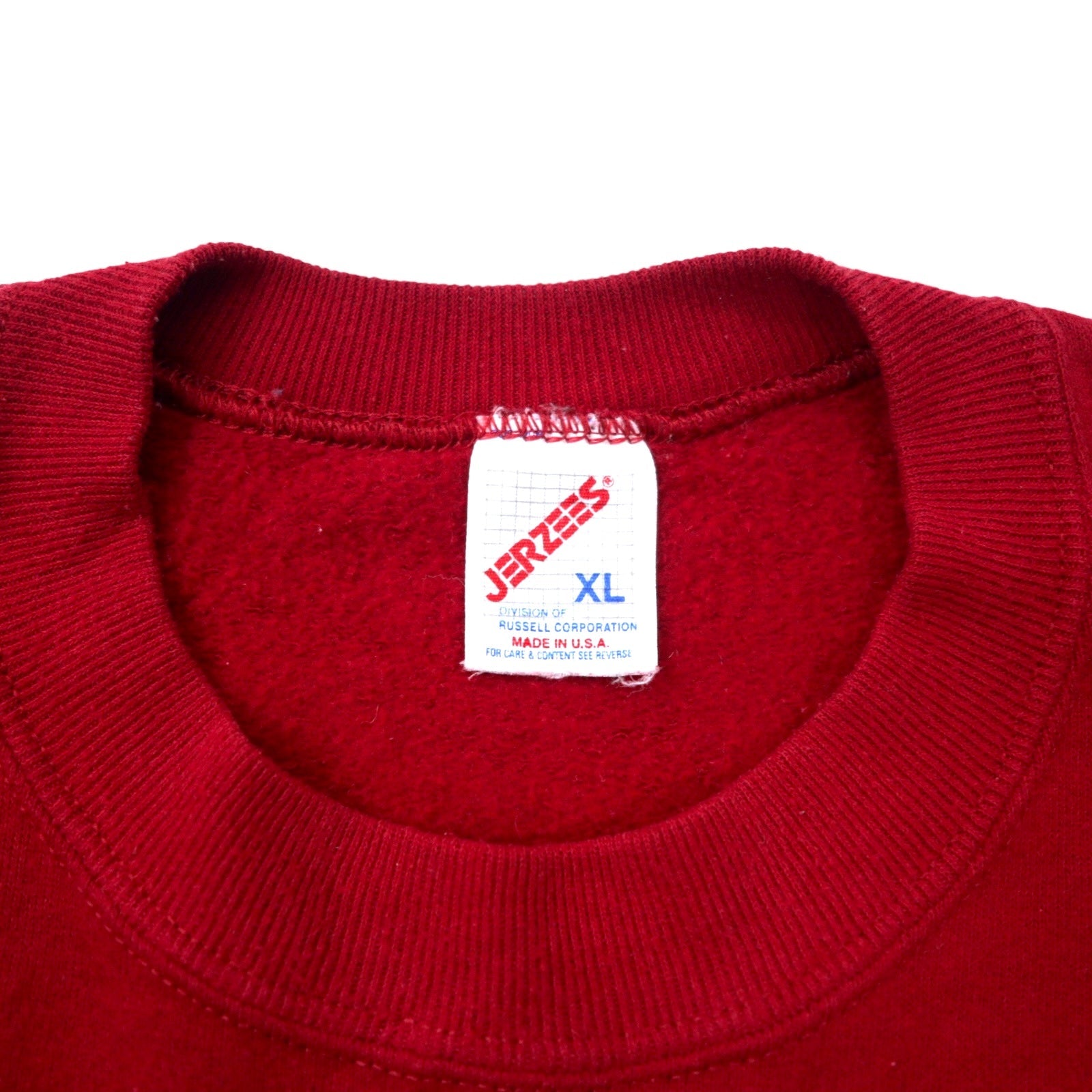 JERZEES Made in USA Anni '90 Stampa Felpa XL Rossa Cotone Florida