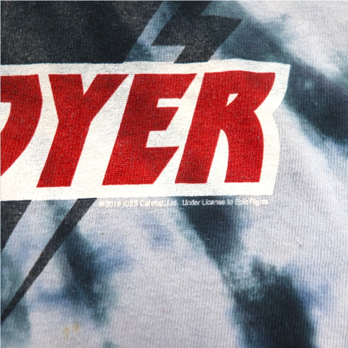 KISS Destroyer '76 T-shirt a maniche corte, taglia M, blu tie-dye, cotone, LIQUID BLUE