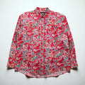 RALPH LAUREN 80年代 日本製 花柄シャツ 長袖 アロハシャツ L レッド ダブル 胸ポケット