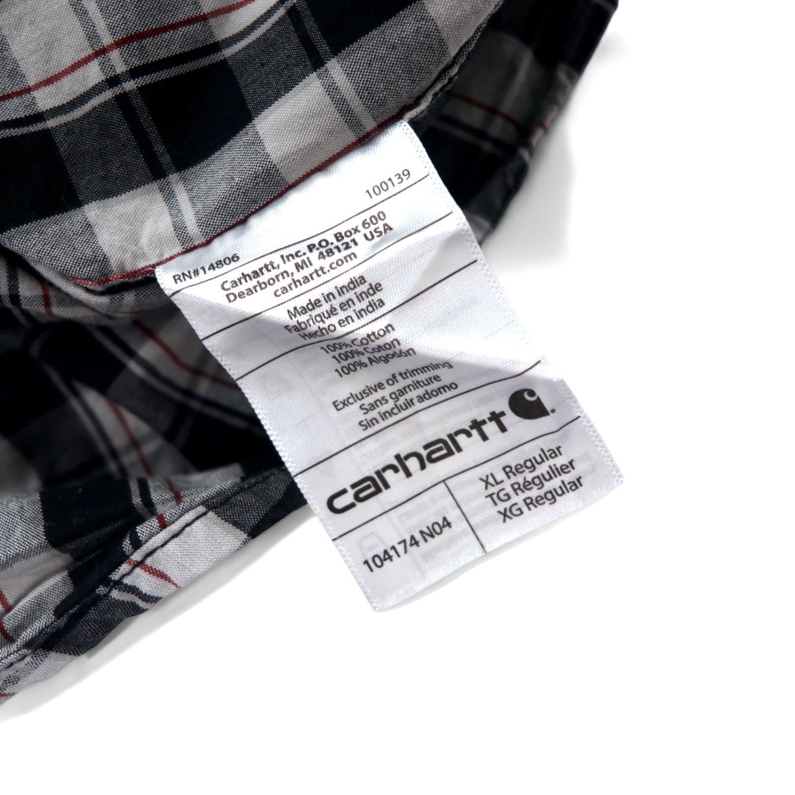 Camicia a maniche corte Carhartt, vestibilità relaxed, taglia XL, a quadri, in cotone, taglia grande