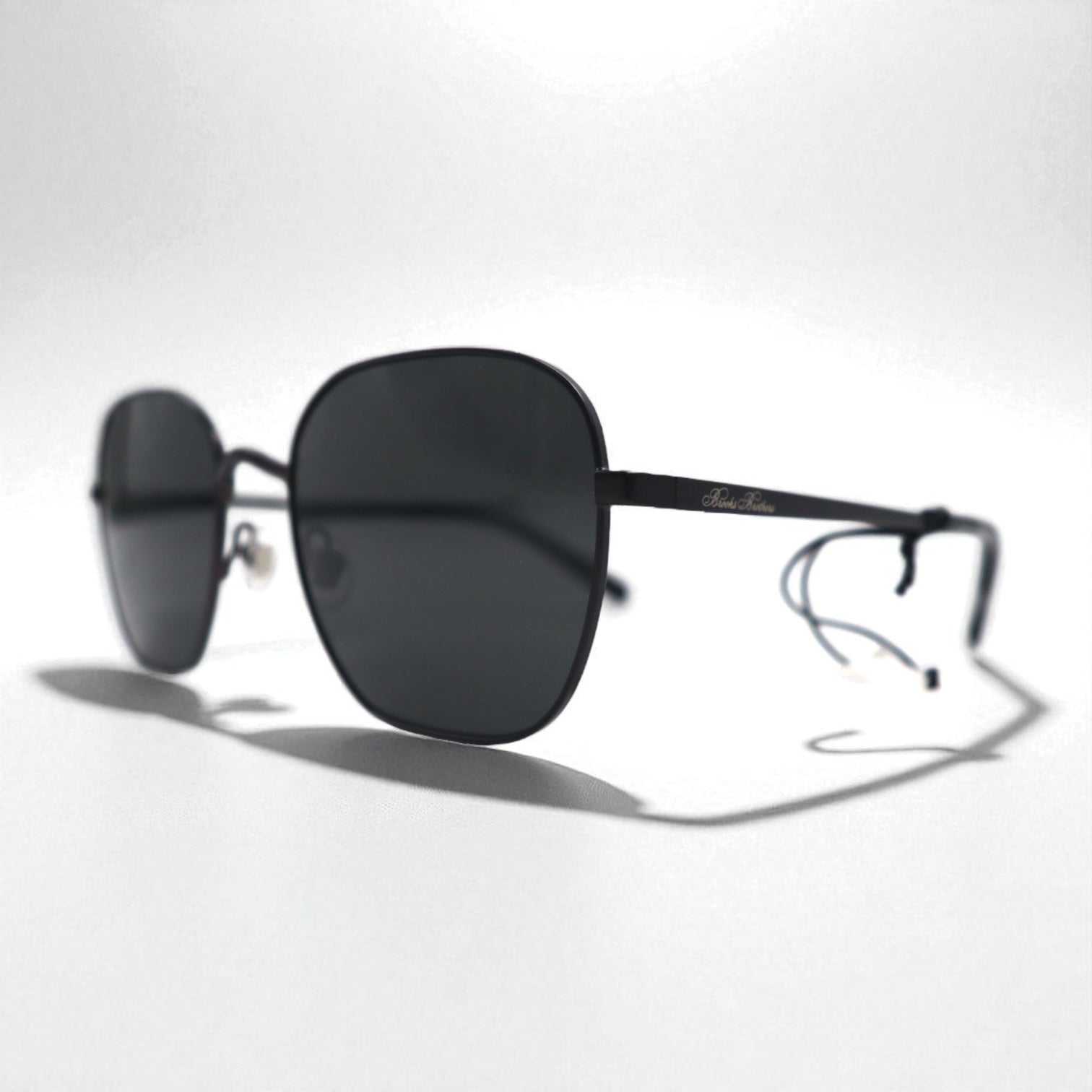 Brooks Brothers ガンメタル スクエア サングラス メタルフレーム BB4066 103587 55-19 145 3N 未使用品