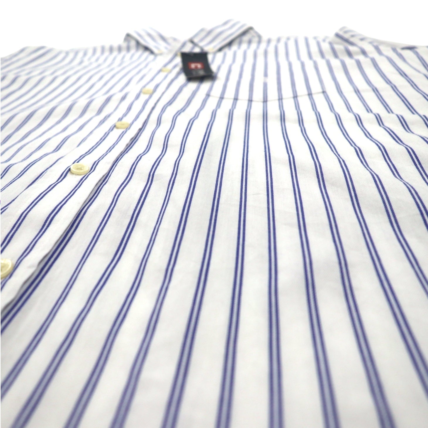 Camicia button-down CHAPS XL bianca a righe in cotone con taschino sul petto, mai usata
