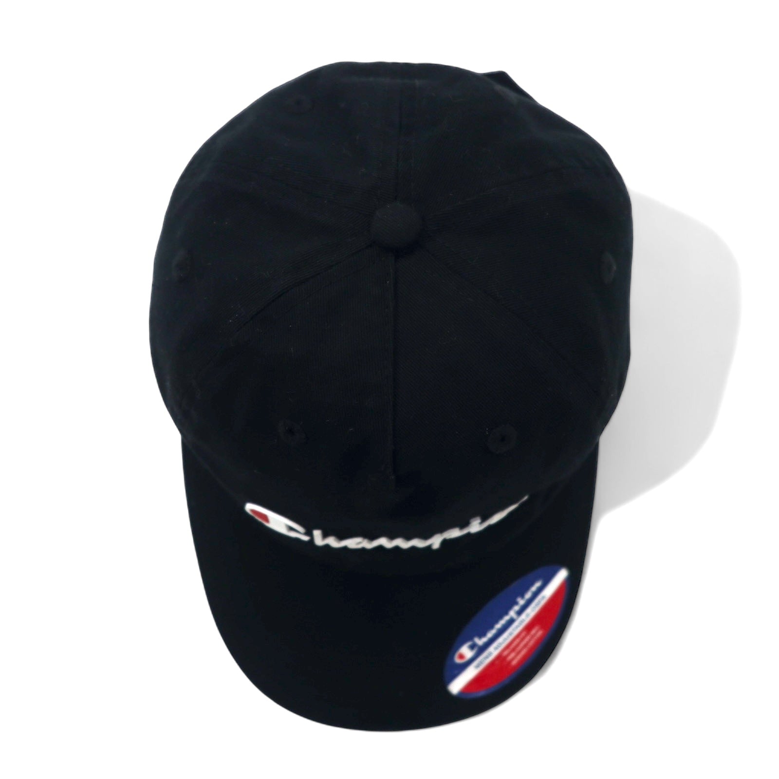 Champion - Cappellino a 6 pannelli con logo script, taglia unica, regolabile, nero, cotone