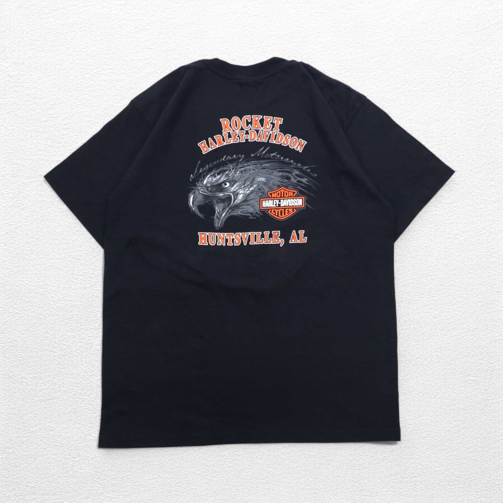 HARLEY DAVIDSON, T-shirt con stampa fronte/retro, USA, taglia XL, nera, HUNTSVILLE, nuovo