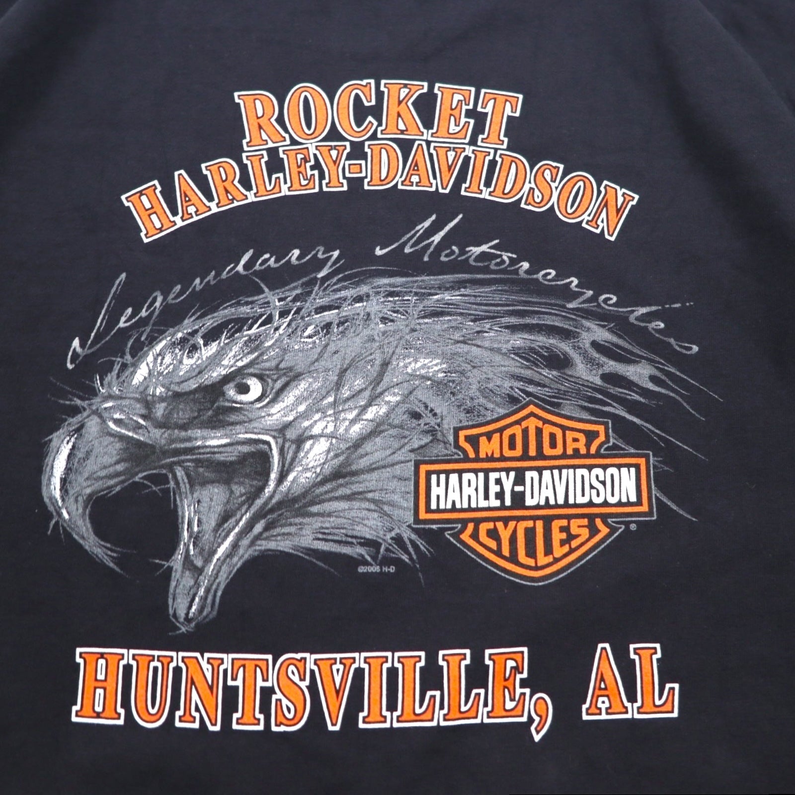 HARLEY DAVIDSON, T-shirt con stampa fronte/retro, USA, taglia XL, nera, HUNTSVILLE, nuovo