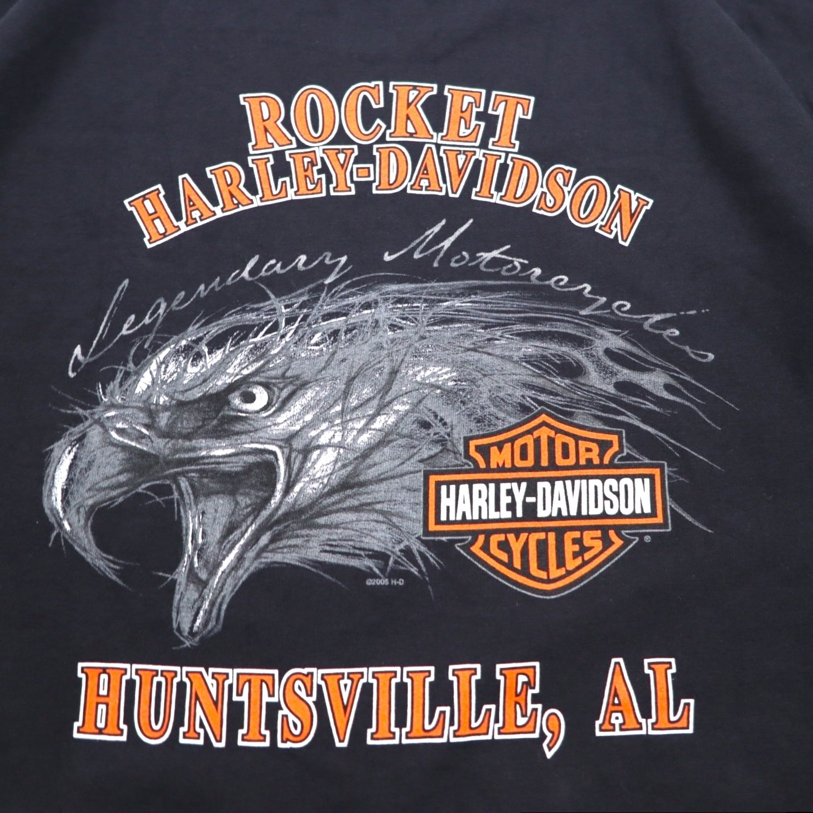 HARLEY DAVIDSON, T-shirt con stampa fronte/retro, USA, taglia XL, nera, HUNTSVILLE, nuovo