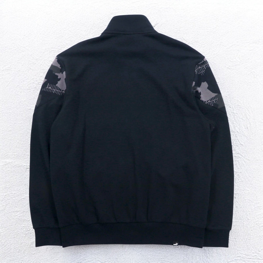 Giacca da tuta PUMA in cotone nera Rebel Camo Full-Zip 587058-01, taglia L