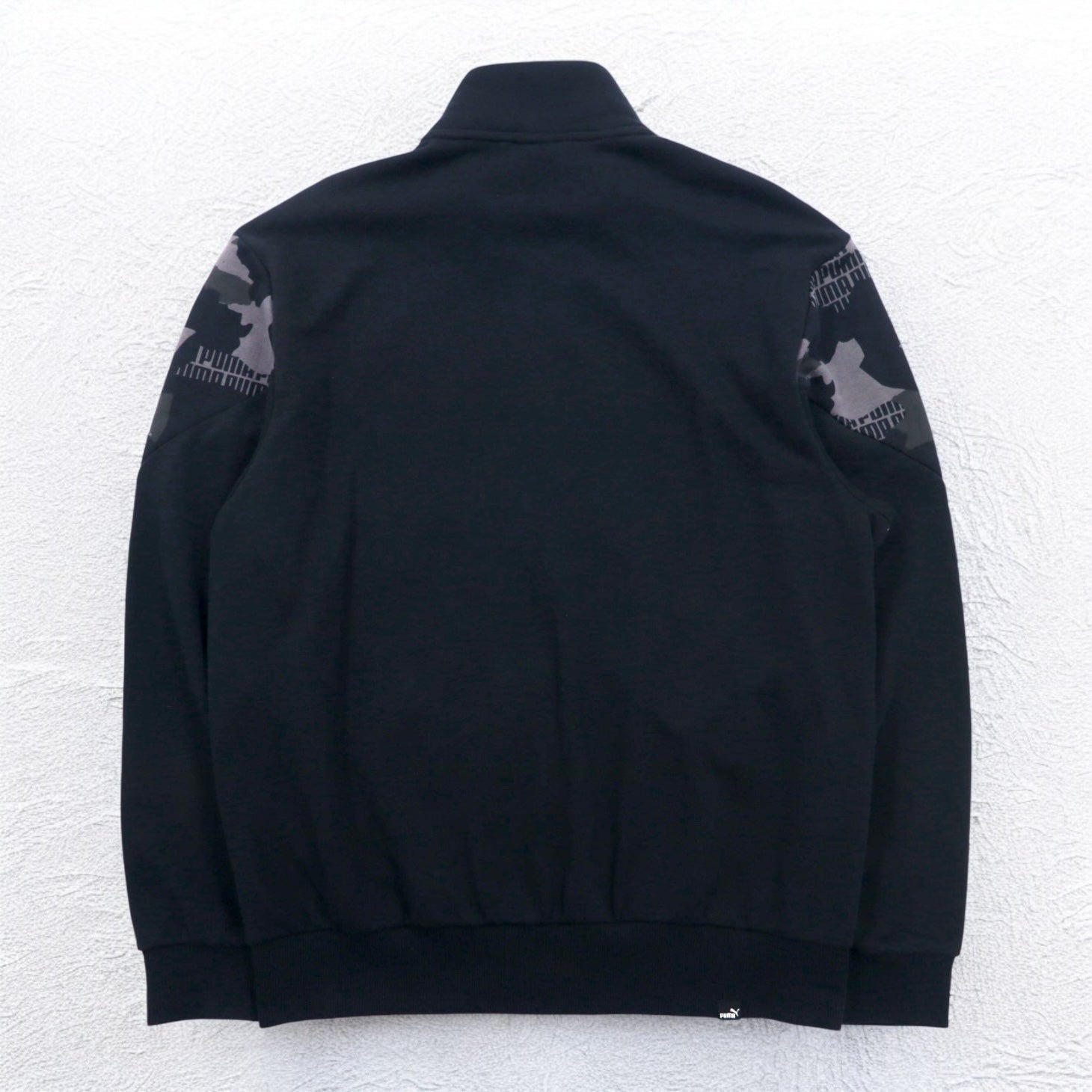 Giacca da tuta PUMA in cotone nera Rebel Camo Full-Zip 587058-01, taglia L