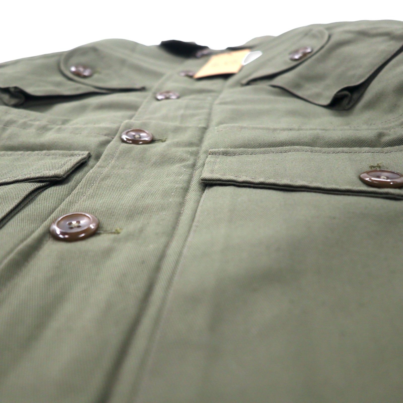 8.15 AUGUST FIFTEENTH Giacca militare made in USA S Kaki Cotone Fodera in pile Coulisse ARMY JACKET 4095A26802 Articolo nuovo