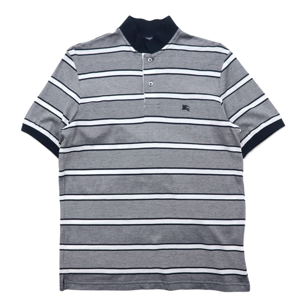 BURBERRY LONDON Polo a righe L Grigio Cotone con logo ricamato BBV98-508-09 Made in Japan