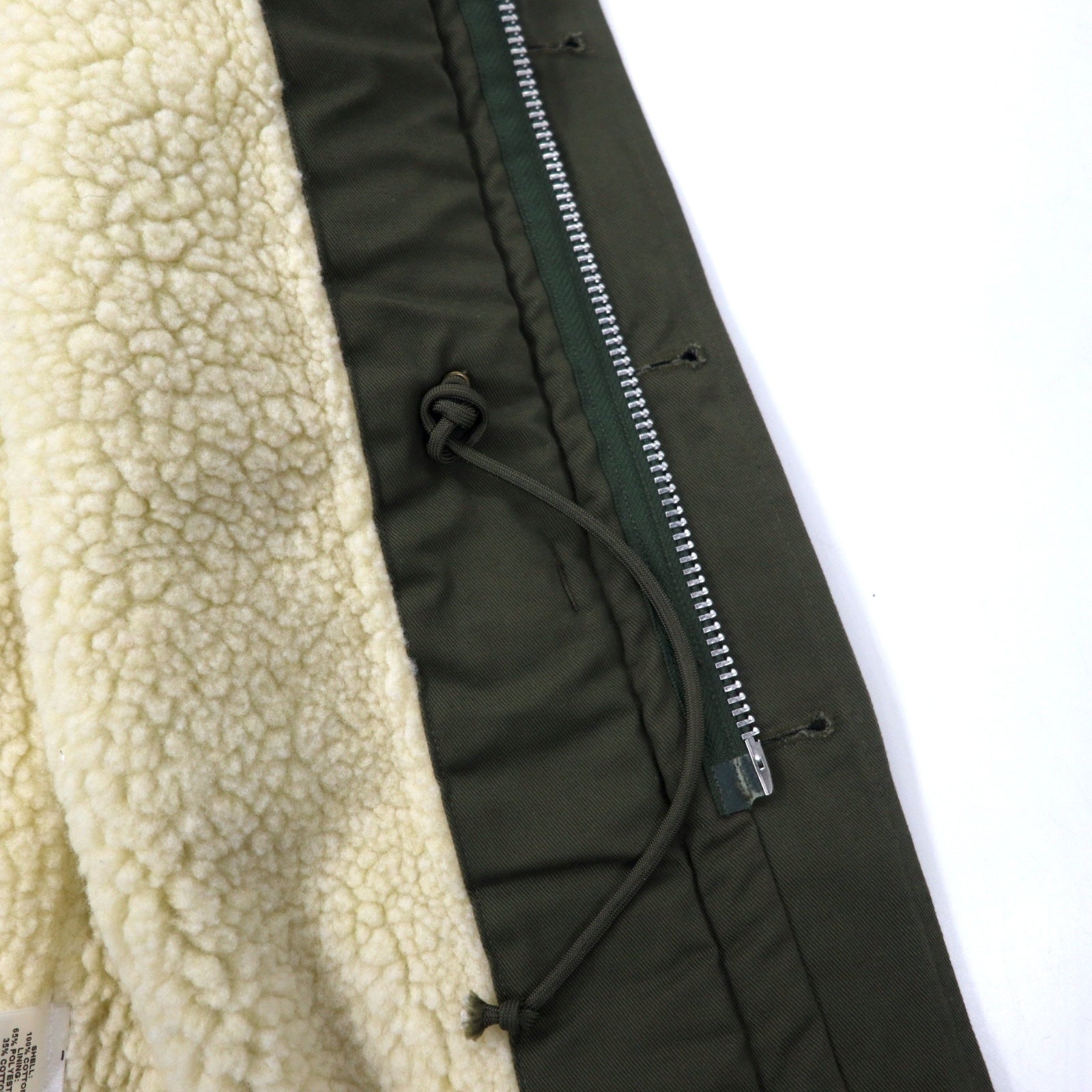 8.15 AUGUST FIFTEENTH Giacca militare made in USA S Kaki Cotone Fodera in pile Coulisse ARMY JACKET 4095A26802 Articolo nuovo