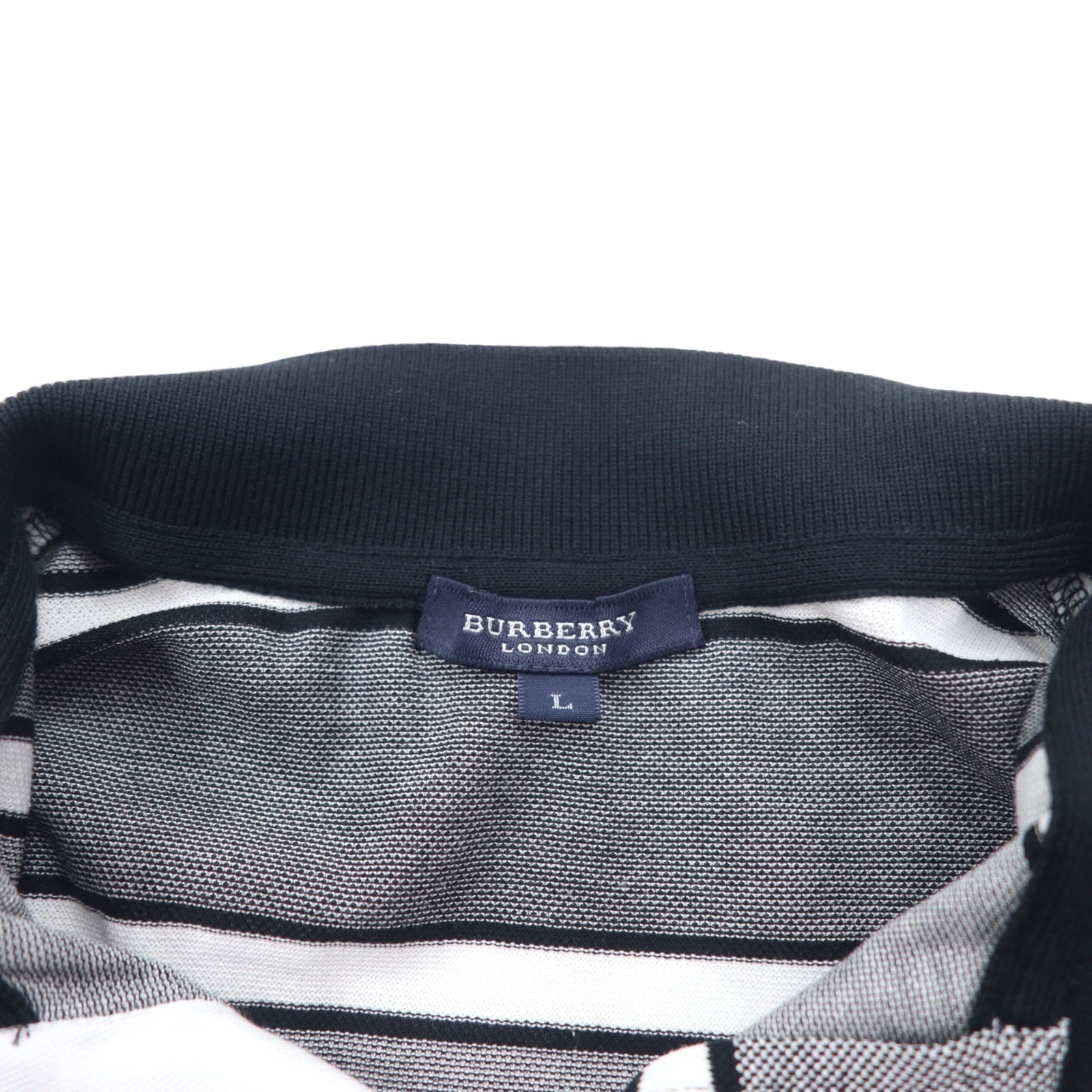 BURBERRY LONDON Polo a righe L Grigio Cotone con logo ricamato BBV98-508-09 Made in Japan