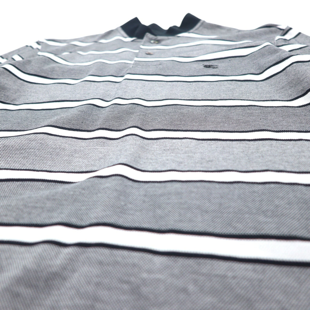 BURBERRY LONDON Polo a righe L Grigio Cotone con logo ricamato BBV98-508-09 Made in Japan