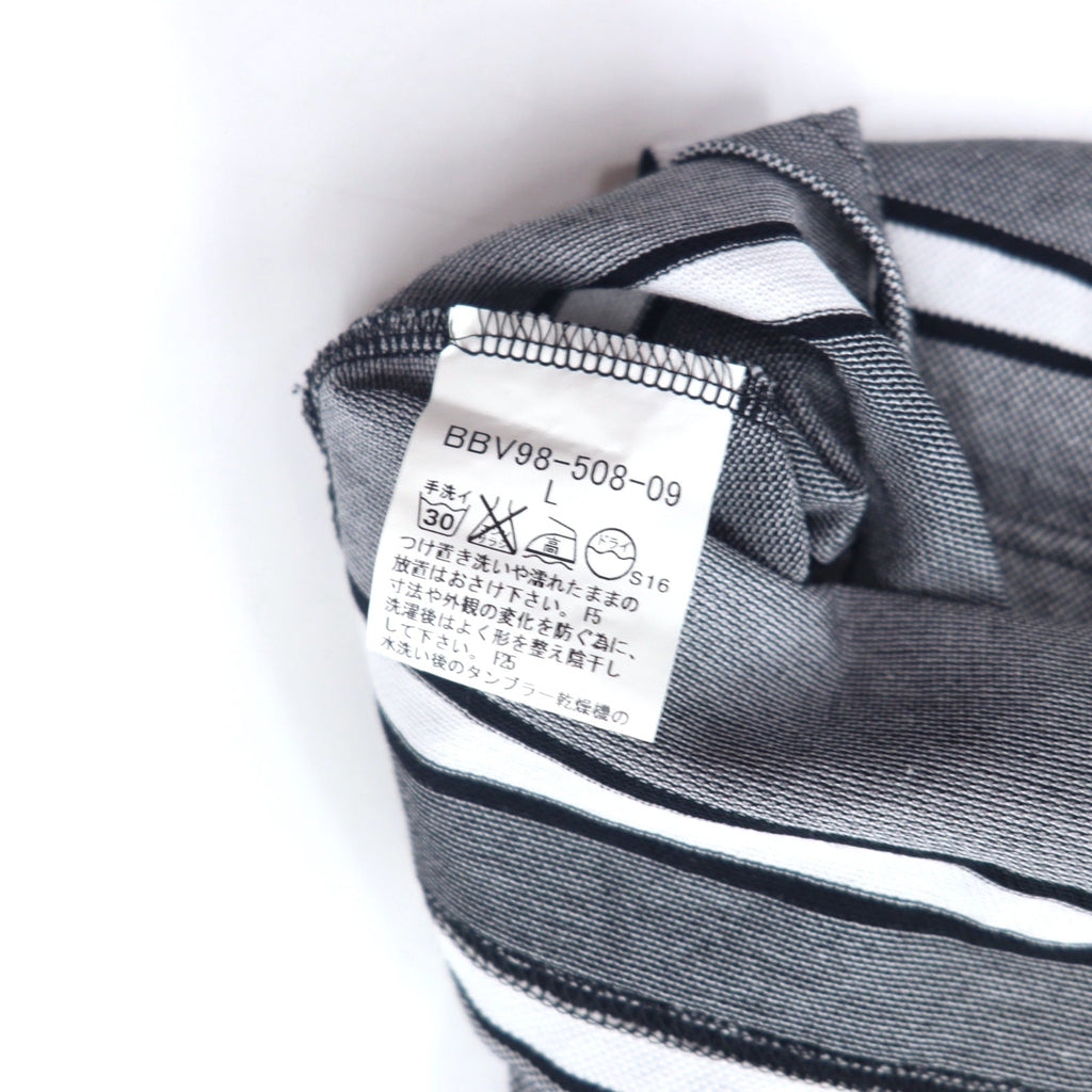BURBERRY LONDON Polo a righe L Grigio Cotone con logo ricamato BBV98-508-09 Made in Japan