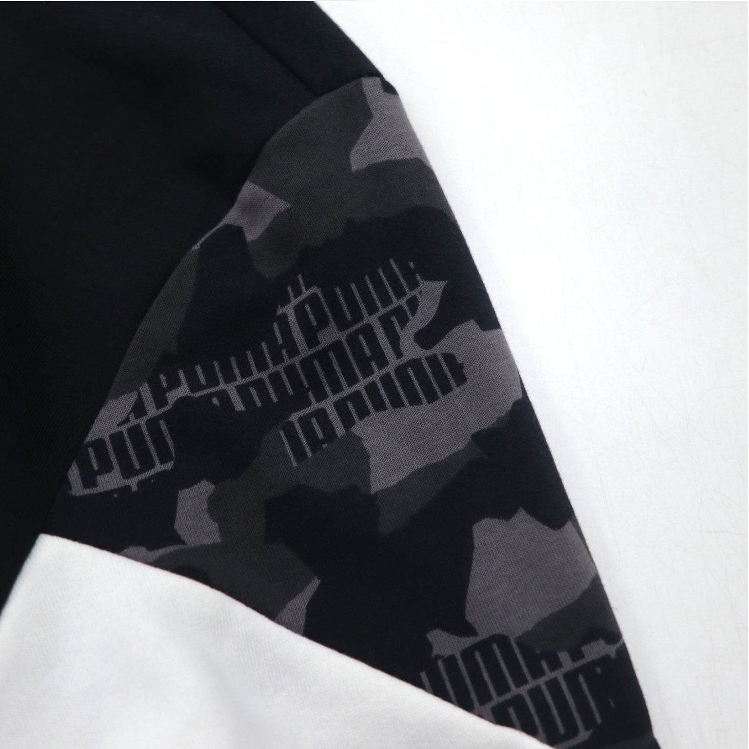 Giacca da tuta PUMA in cotone nera Rebel Camo Full-Zip 587058-01, taglia L