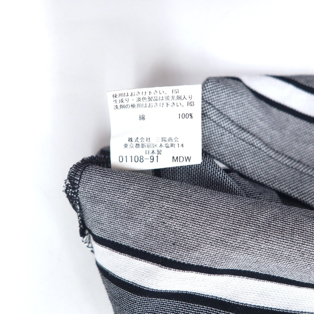 BURBERRY LONDON Polo a righe L Grigio Cotone con logo ricamato BBV98-508-09 Made in Japan