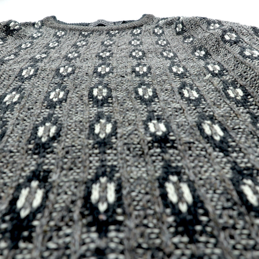 90s USA Vintage Jacquard Knit DAVID TAYLOR 総柄 ジャガード ニット セーター XL グレー 90年代 USA製