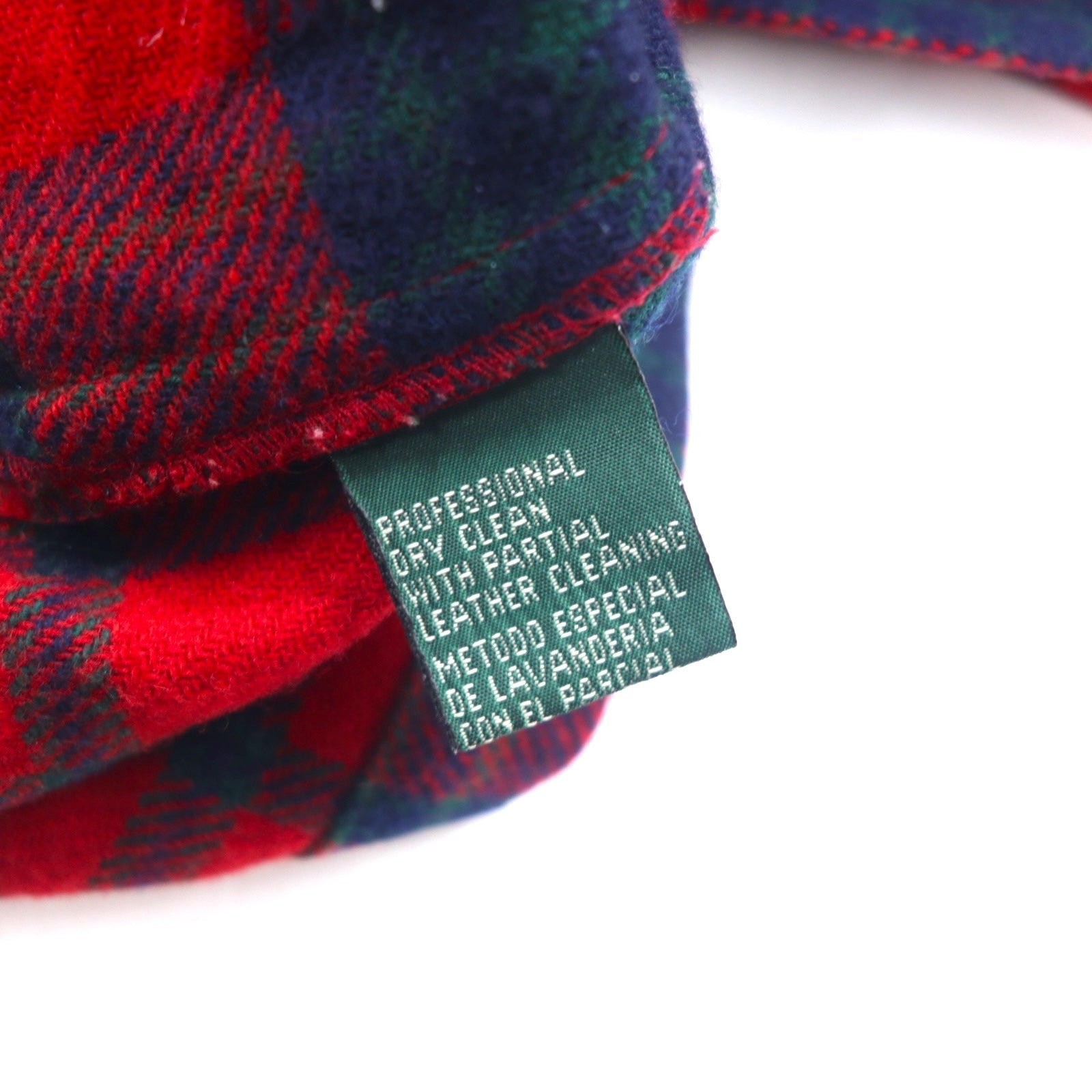 LAUREN RALPH LAUREN anni '90 Giacca in flanella full zip M rosso lana d'agnello scozzese