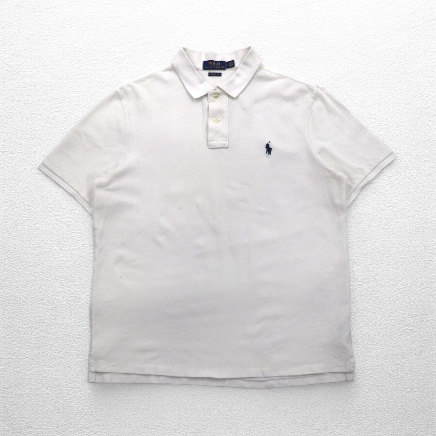 POLO RALPH LAUREN クラシックフィット CLASSIC FIT ポロシャツ M ホワイト 鹿の子 スモールポニー刺繍
