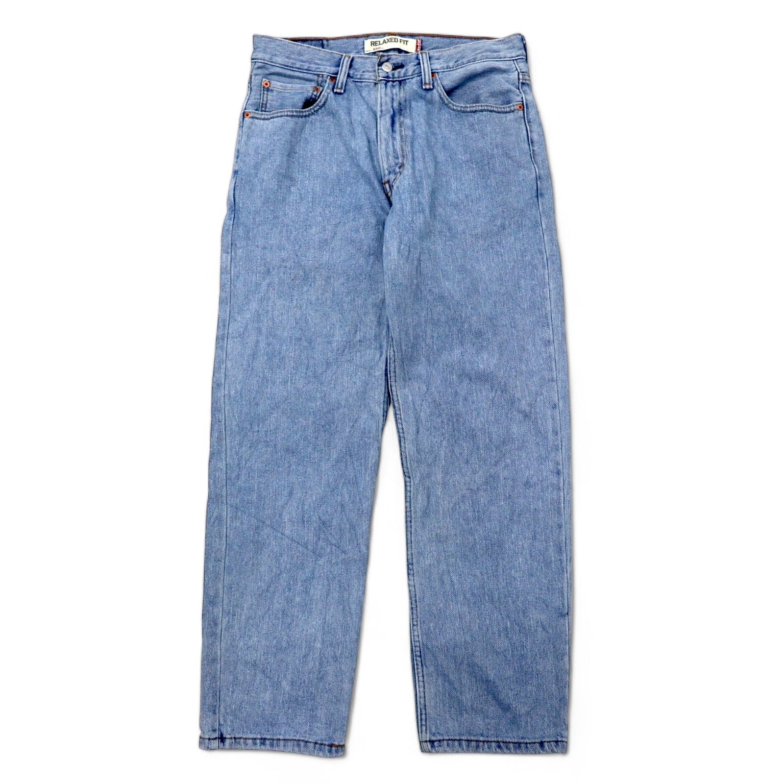 Levi's 550 anni 2000 jeans affusolati a vestibilità rilassata 32 blu ghiaccio lavato cotone chiusura a zip linea USA 550-4834 Made in Lesotho
