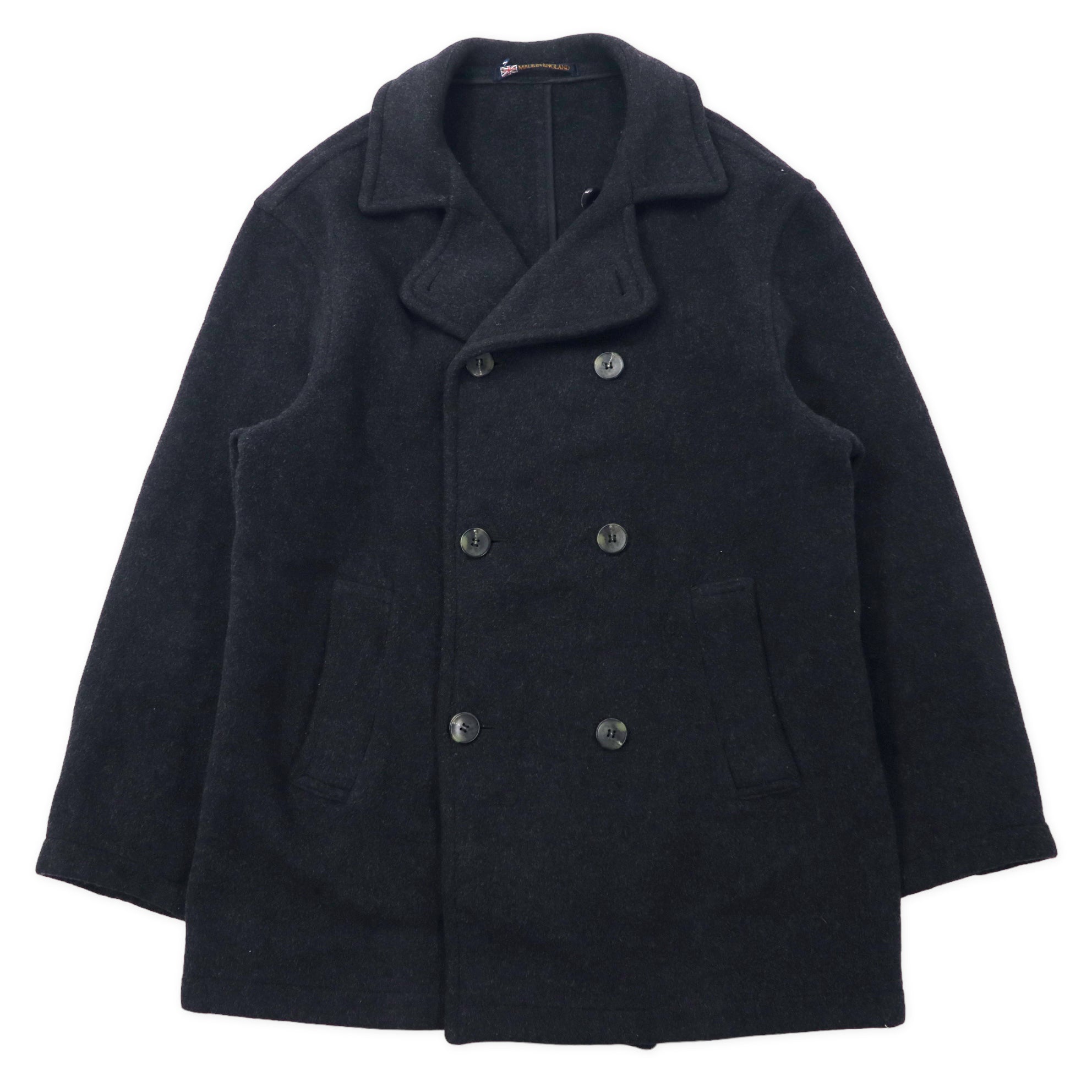 GLOVERALL Peacoat in doppio Melton, taglia L, colore grigio, in lana, Made in England