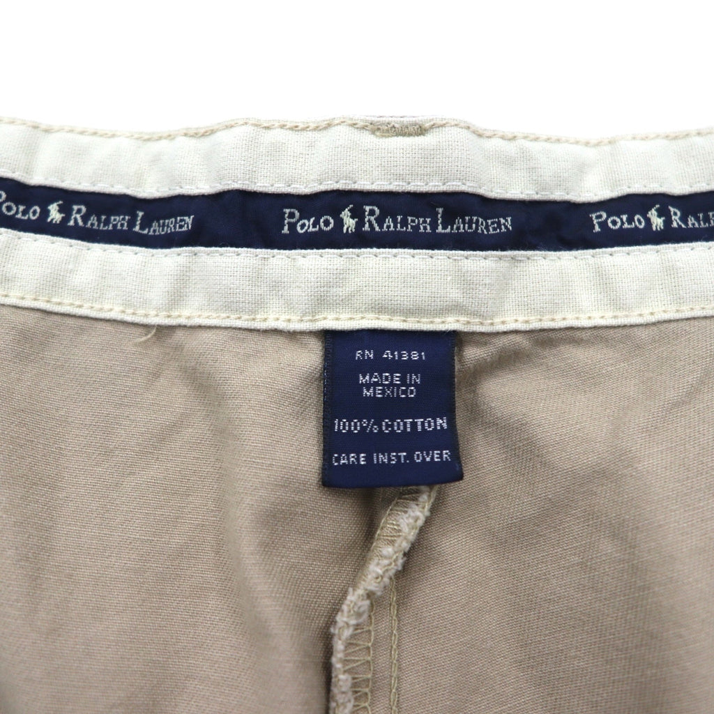 POLO RALPH LAUREN anni '90 pantaloncini corti Polo Chino a 2 pieghe, taglia XL, beige, Made in Mexico