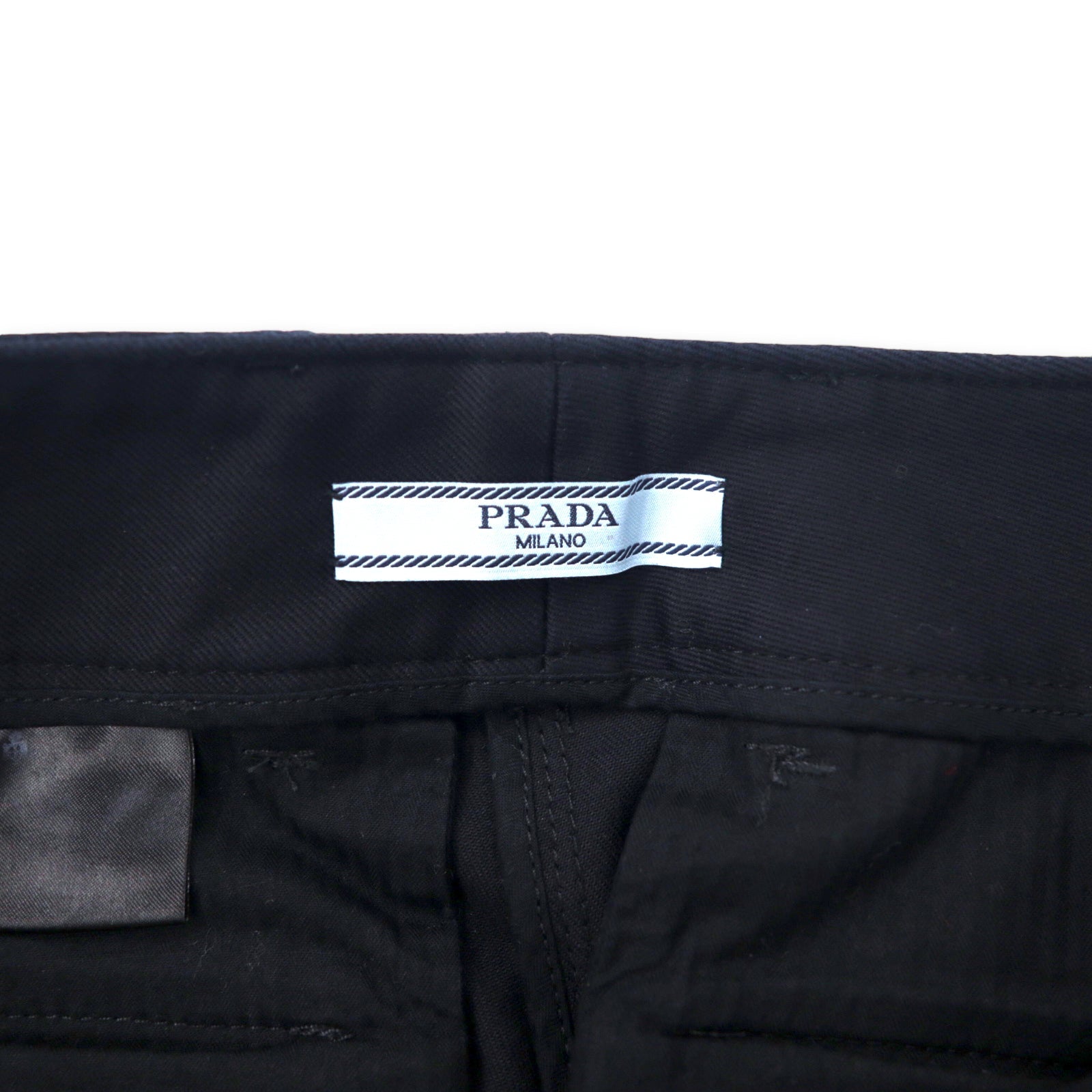 PRADA Pantaloni affusolati in twill di cotone 36S nero APD1 2017 4926 P2378 S181 P33 Made in Italy