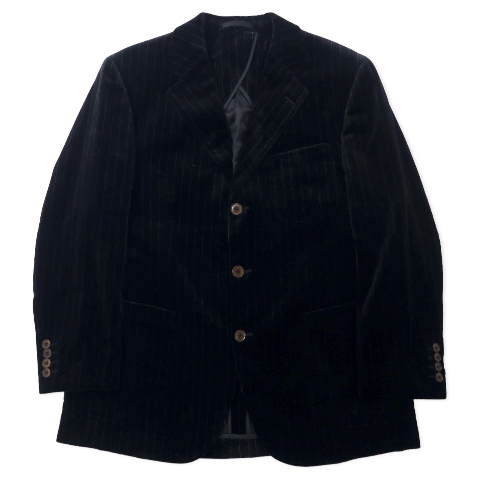 BURBERRY Giacca sartoriale 3 bottoni in velluto 165 nera a righe in cotone Made in Japan