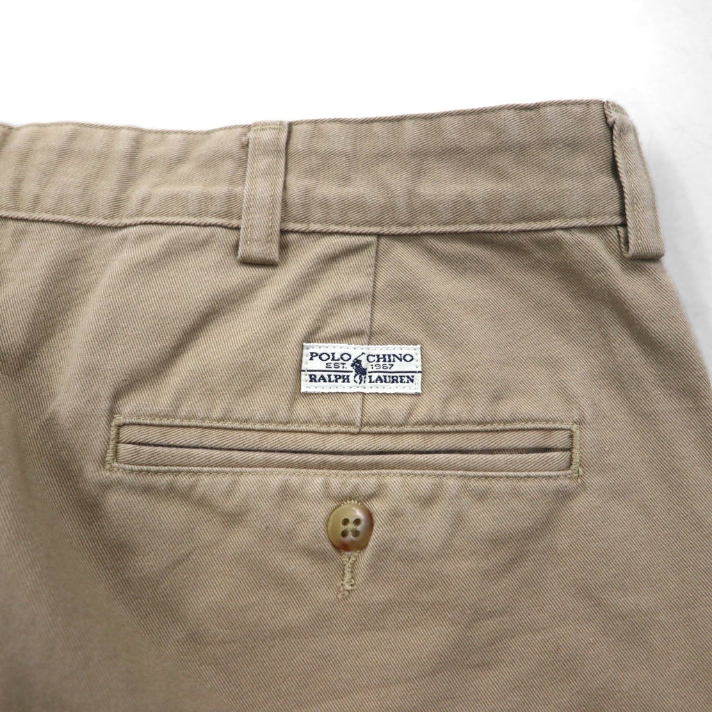 POLO RALPH LAUREN anni '90 pantaloncini corti Polo Chino a 2 pieghe, taglia XL, beige, Made in Mexico