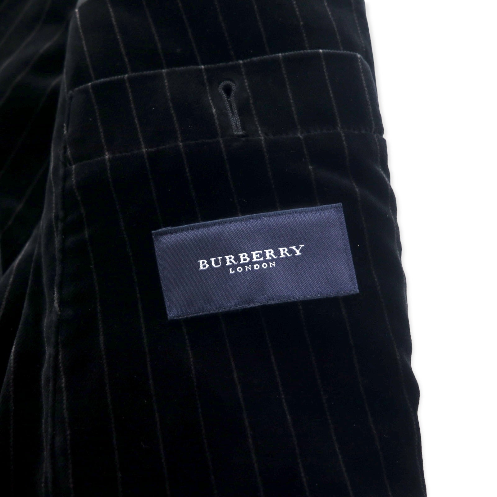 BURBERRY Giacca sartoriale 3 bottoni in velluto 165 nera a righe in cotone Made in Japan