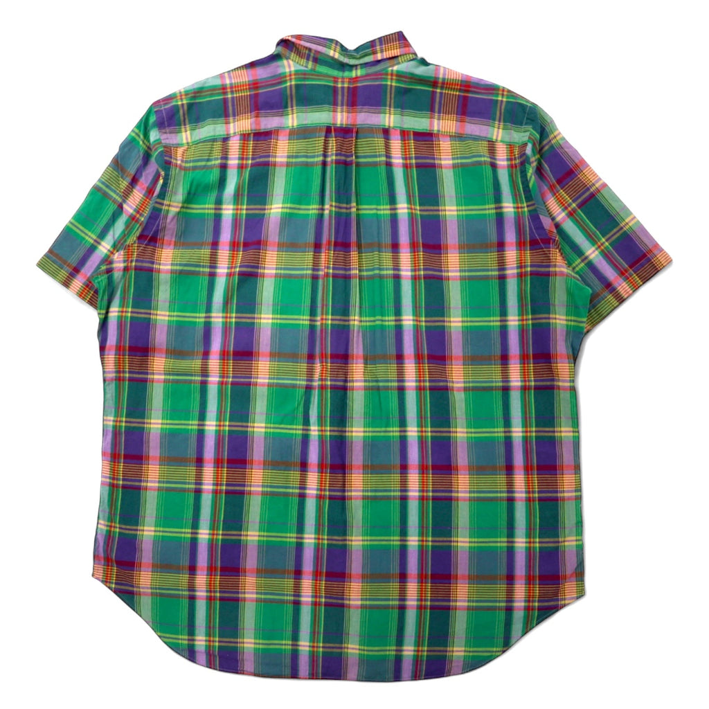 Camicia Ralph Lauren Classic Fit a maniche corte, abbottonata, 2XLT TALL, a quadri verdi, in cotone, con ricamo Small Pony, taglia grande
