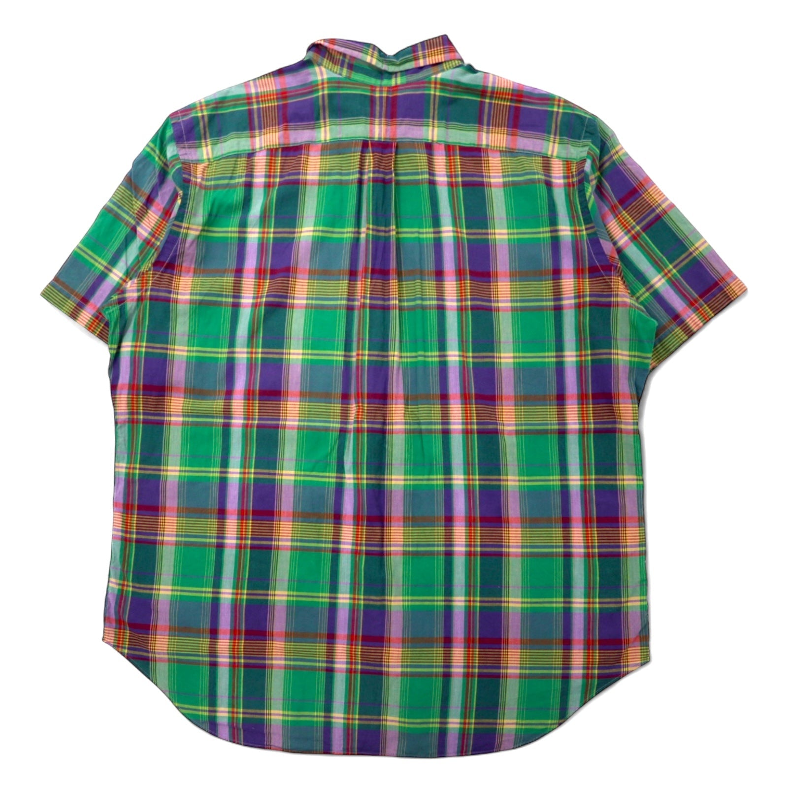 Camicia Ralph Lauren Classic Fit a maniche corte, abbottonata, 2XLT TALL, a quadri verdi, in cotone, con ricamo Small Pony, taglia grande