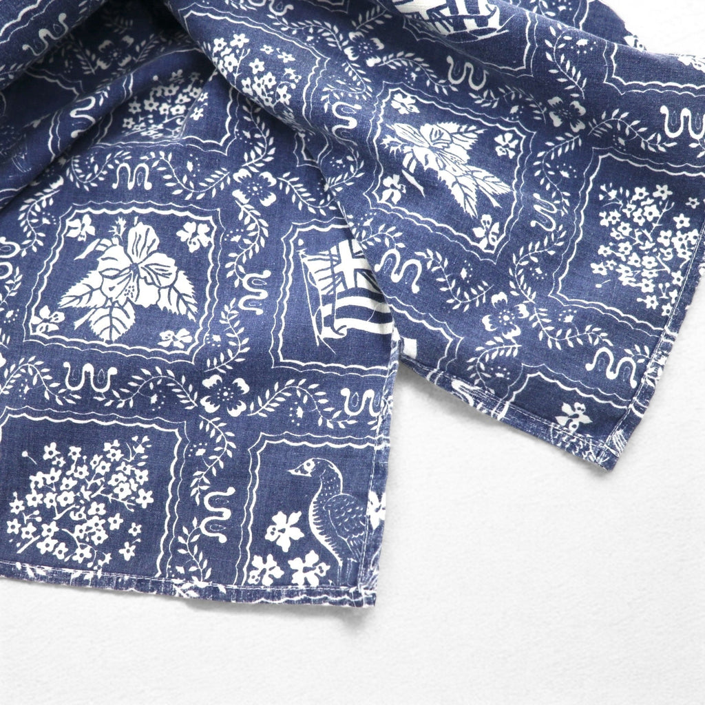 Reyn Spooner anni '90, made in Hawaii, etichetta bikini, camicia hawaiana aloha, taglia L, blu navy, fantasia all-over