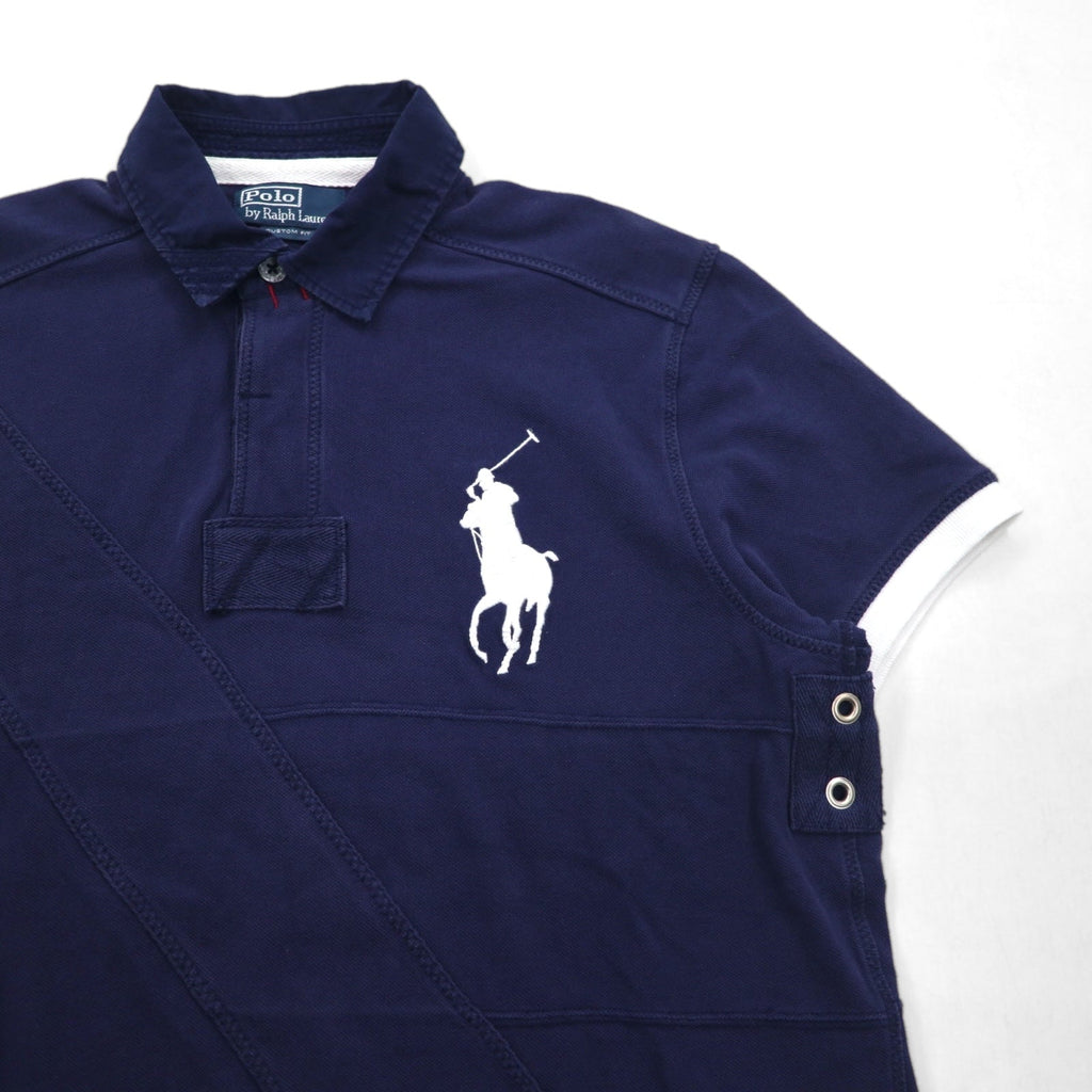 Polo by Ralph Lauren Polo L anni '90 ricamo Big Pony navy piqué patchwork