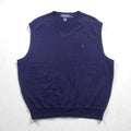 POLO GOLF RALPH LAUREN 90年代 USA製 Vネック ニット ベスト L ネイビー スモールポニー刺繡