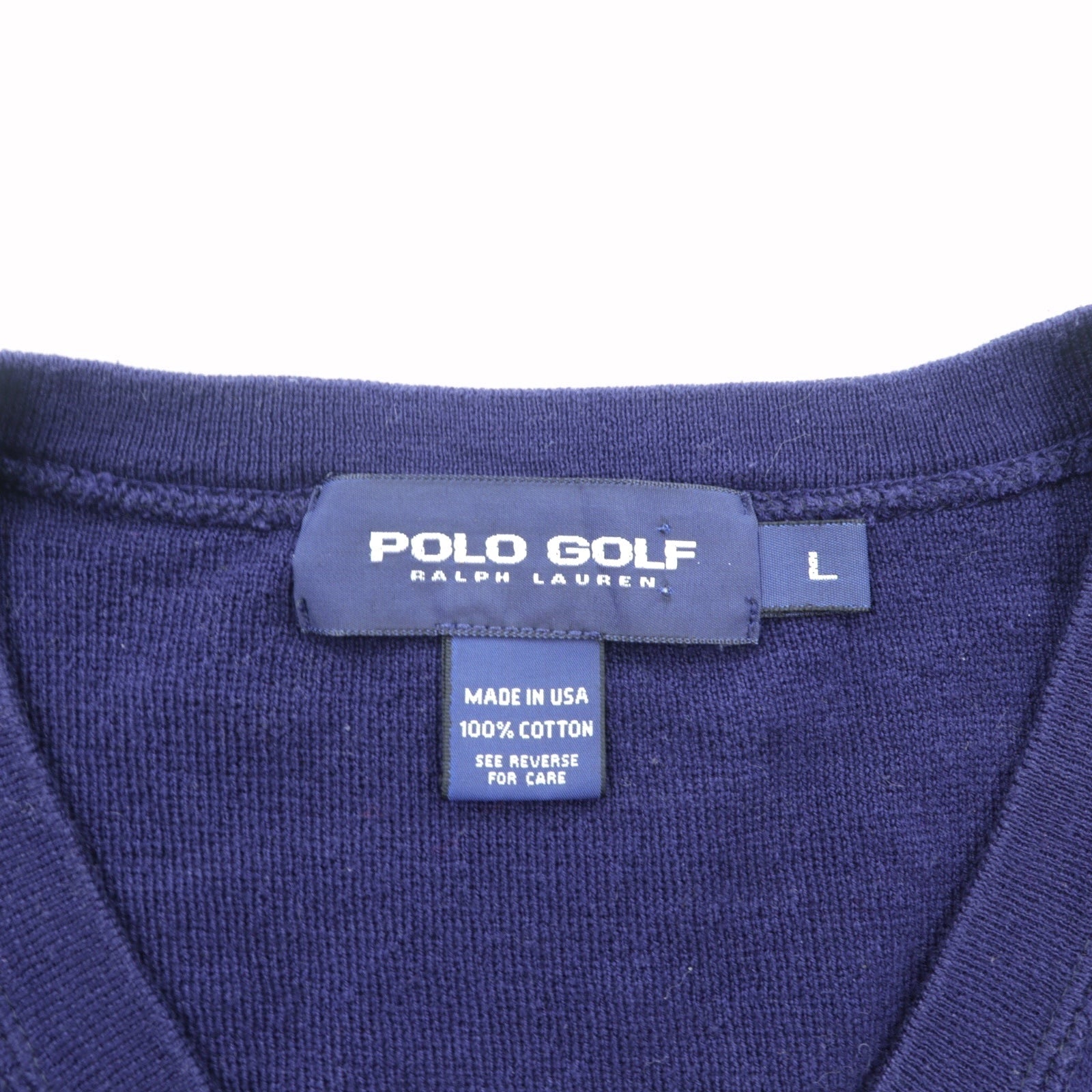 POLO GOLF RALPH LAUREN 90年代 USA製 Vネック ニット ベスト L ネイビー スモールポニー刺繡
