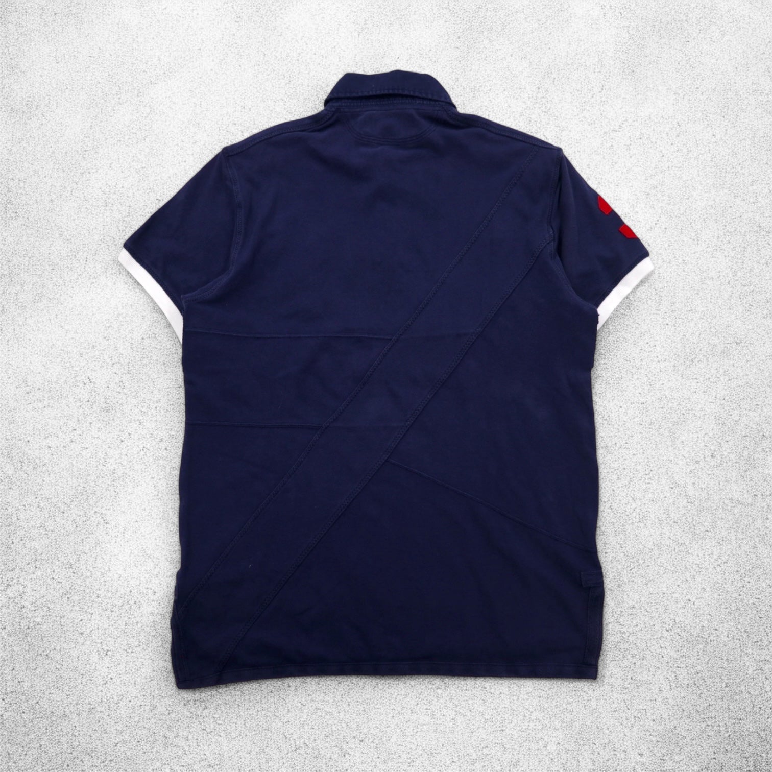 Polo by Ralph Lauren Polo L anni '90 ricamo Big Pony navy piqué patchwork