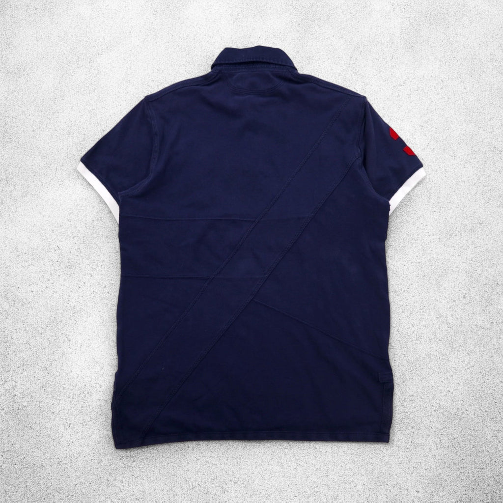 Polo by Ralph Lauren Polo L anni '90 ricamo Big Pony navy piqué patchwork