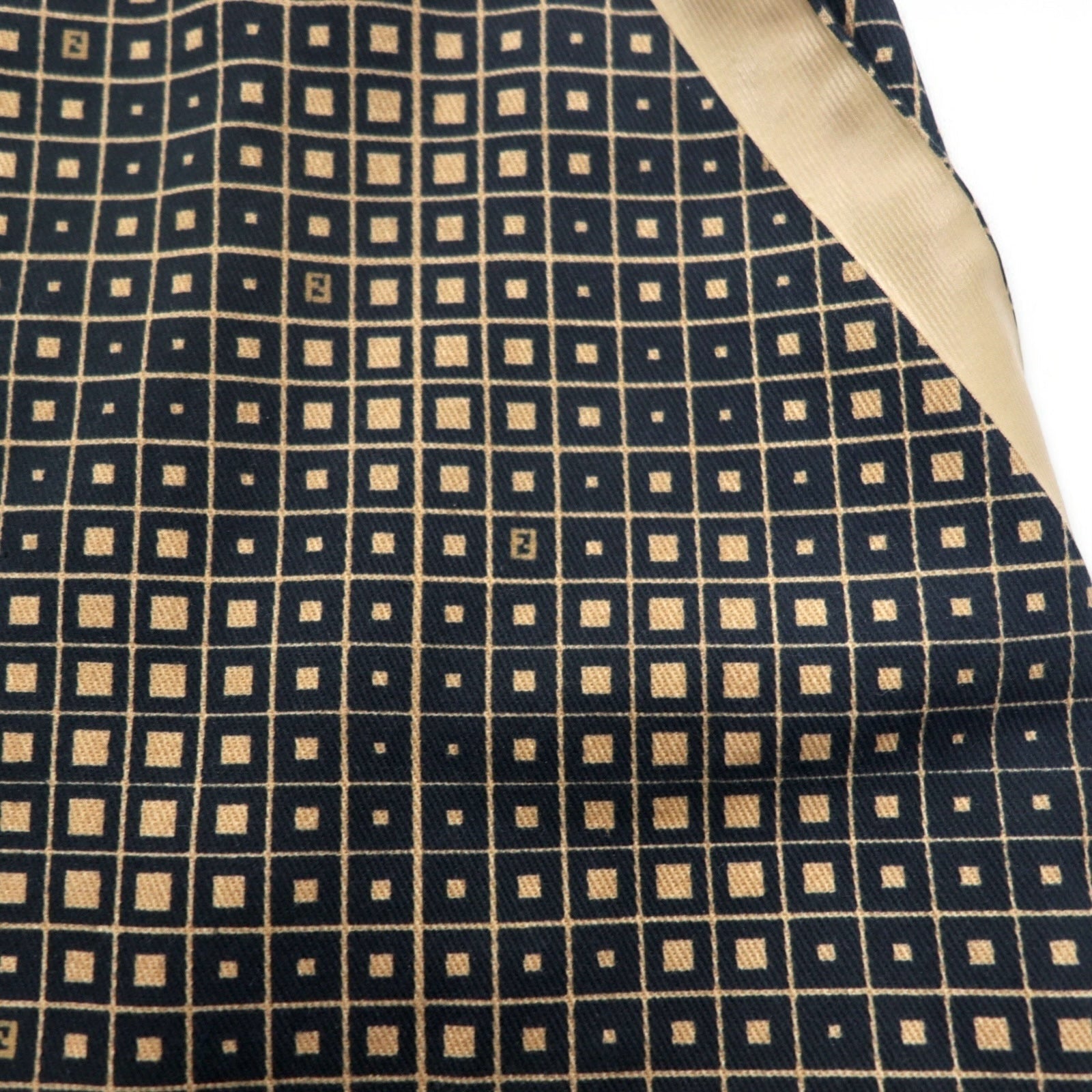FENDI Gonna Monogram Zucca L Nera Cotone Fantasia Geometrica Made in Italy