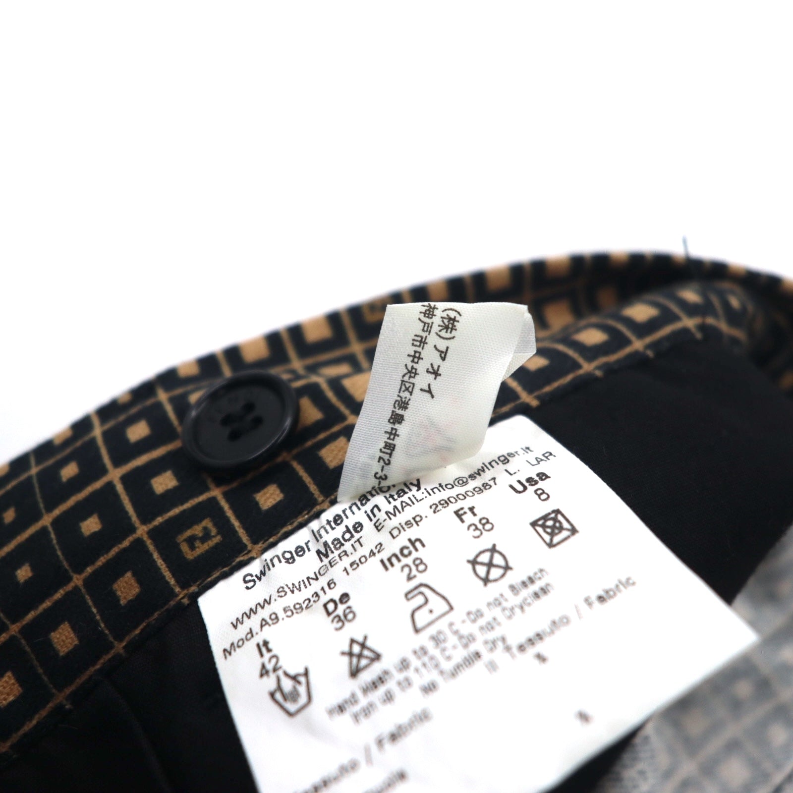 FENDI Gonna Monogram Zucca L Nera Cotone Fantasia Geometrica Made in Italy