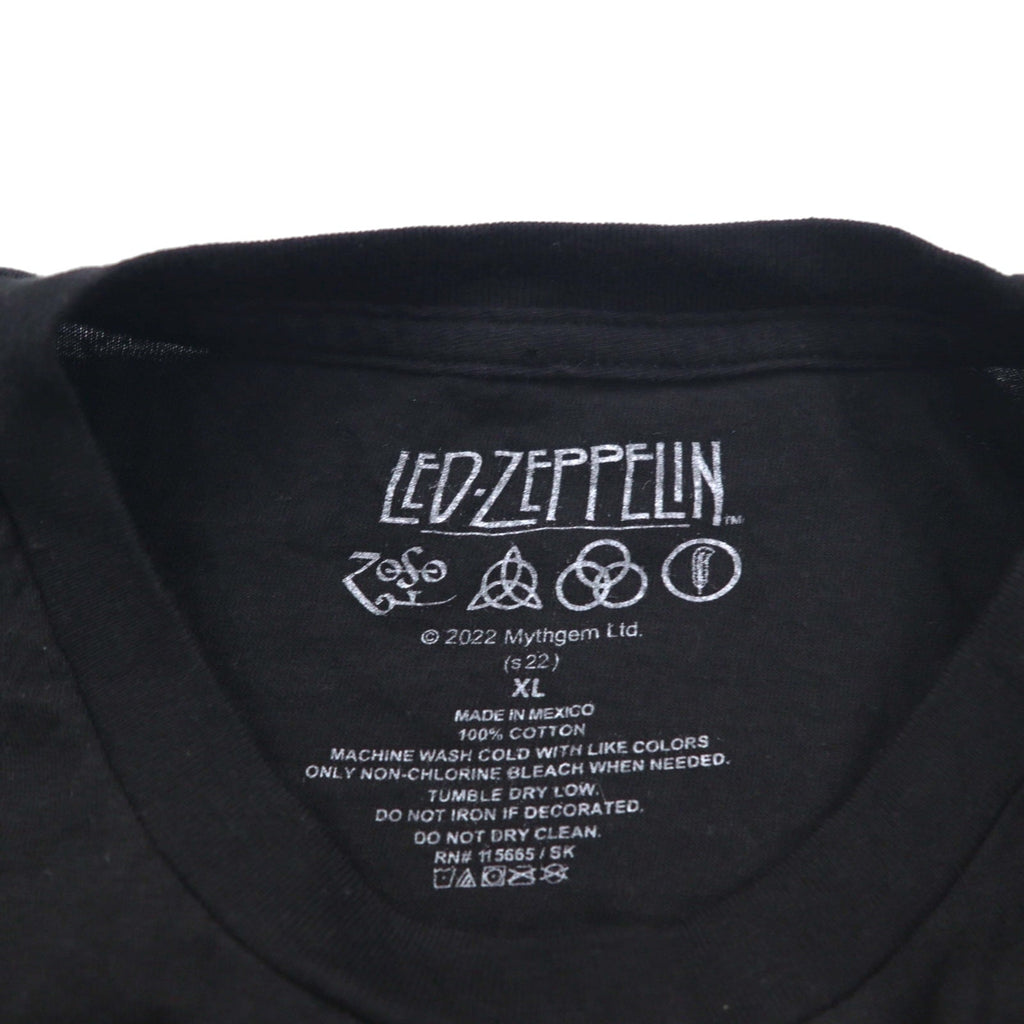LED ZEPPELIN Led Zeppelin Rock Band T-Shirt XL Nero Cotone STATI UNITI D'AMERICA 1977